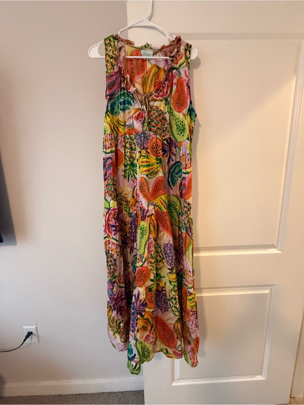 Sleeveless Fruit-Print Maxi Dress - Multicolor